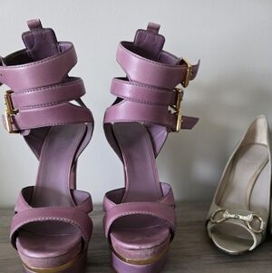 Gucci Purple Strappy Platform Heels